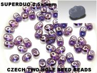 SD-00030/15726 Crystal Lila Lumi SuperDuo Beads * BUY 1 - GET 1 FREE *