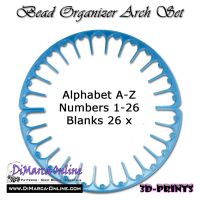 Bead Organizer Arch Set (26 Slots) - Alphabet, Numbers or Blanks - 26 cm/10.2 inch