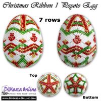 Tutorial 07 rows - Christmas Ribbon 1 Peyote Egg incl. Basic Tutorial (download link per e-mail) - NEW format