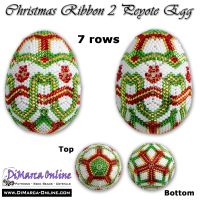 Tutorial 07 rows - Christmas Ribbon 2 Peyote Egg incl. Basic Tutorial (download link per e-mail) - NEW format