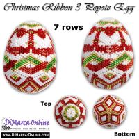 Tutorial 07 rows - Christmas Ribbon 3 Peyote Egg incl. Basic Tutorial (download link per e-mail) - NEW format