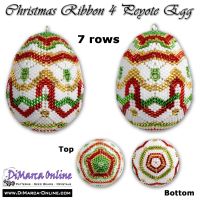 Tutorial 07 rows - Christmas Ribbon 4 Peyote Egg incl. Basic Tutorial (download link per e-mail) - NEW format