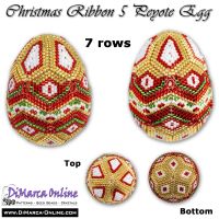 Tutorial 07 rows - Christmas Ribbon 5 Peyote Egg incl. Basic Tutorial (download link per e-mail) - NEW format