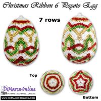 Tutorial 07 rows - Christmas Ribbon 6 Peyote Egg incl. Basic Tutorial (download link per e-mail) - NEW format