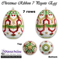 Tutorial 07 rows - Christmas Ribbon 7 Peyote Egg incl. Basic Tutorial (download link per e-mail) - NEW format