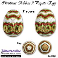 Tutorial 07 rows - Christmas Ribbon 9 Peyote Egg incl. Basic Tutorial (download link per e-mail) - NEW format