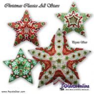 Tutorial 20 - 30 rows - Christmas Classics All Stars 4 x - 3D Peyote Star + Basic Tutorial Little 3D Peyote Star (download link per e-mail)