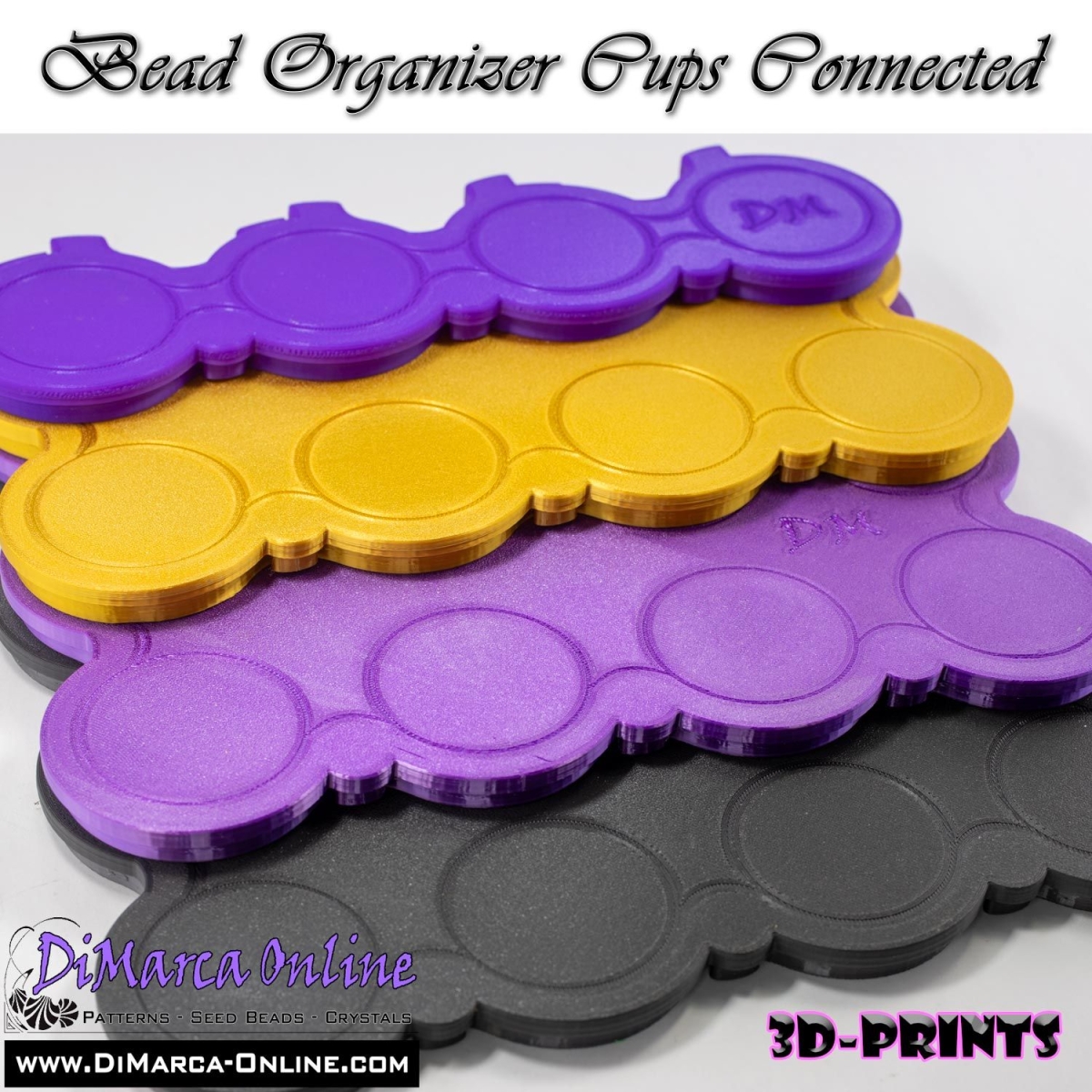 BEAD ORGANIZER CUPS Alphabet, Numbers or Blanks 3D Printed 