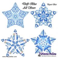 Tutorial 18 - 25 rows -  Delft Blue All Stars 3D Peyote Star + Basic Tutorial Little 3D Peyote Star (download link per e-mail)