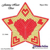 Tutorial 11 rows - Flaming Heart - 3D Peyote Star + Basic Tutorial Little 3D Peyote Star (download link per e-mail)