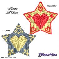 Tutorial 11 rows - Hearts All Stars 3D Peyote Star + Basic Tutorial Little 3D Peyote Star (download link per e-mail)