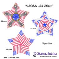 Tutorial 22 - 23 rows -  USA All Stars 3D Peyote Star + Basic Tutorial Little 3D Peyote Star (download link per e-mail)