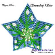 Tutorial 15 rows - Snowdrops 3D Peyote Star + Basic Tutorial Little 3D Peyote Star (download link per e-mail)